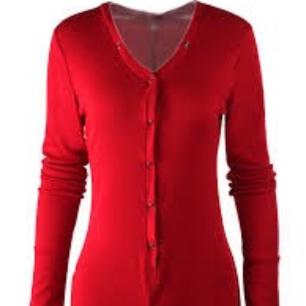Moxeay Sexy Red Ribbed Button Up Jumper - So Cute!